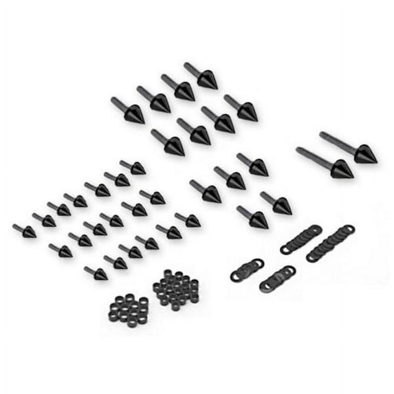 Krator Motorcycle Spike Fairing Bolts Black Spiked Kit Compatible with 2003-2004 Suzuki Hayabusa GSXR 1300