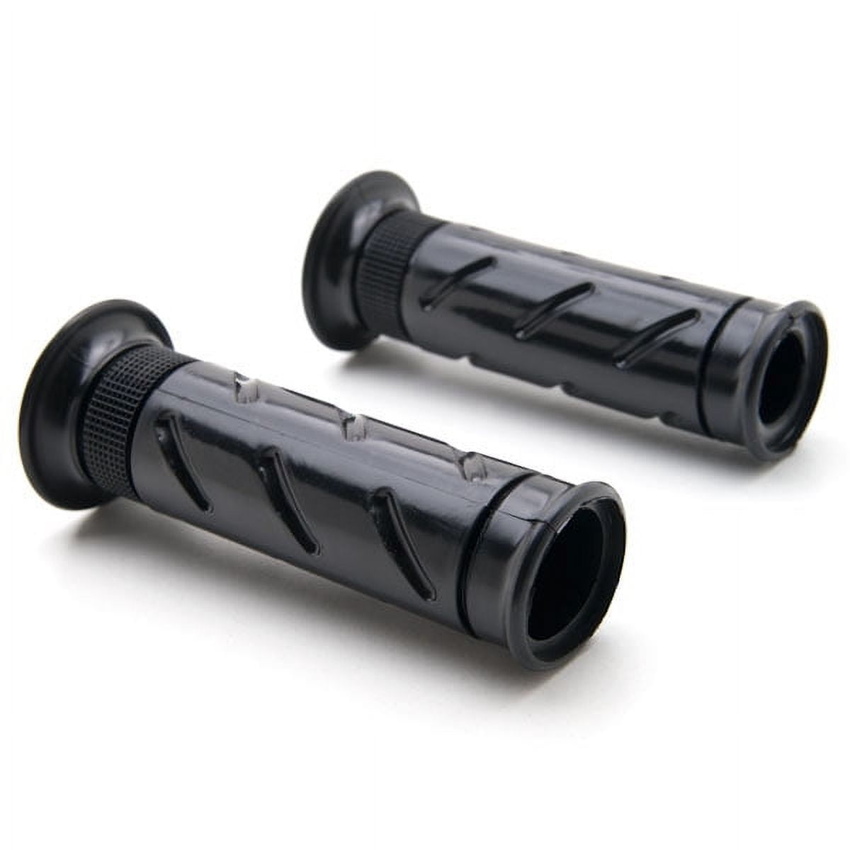 Krator Motorcycle Street Bike Black Hand Grips 7/8" Inch Compatible with Suzuki GN 125 250 400 650