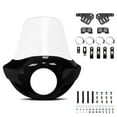 thumbnail image 1 of Krator Motorcycle Windshield, Motorcycle Fairing, 35 mm - 49 mm Fork Clamps, 5.75" Headlight, Clear, Compatible with Harley Davidson XL883R Sportster 883 Roadster 2013-2015, 1 of 7