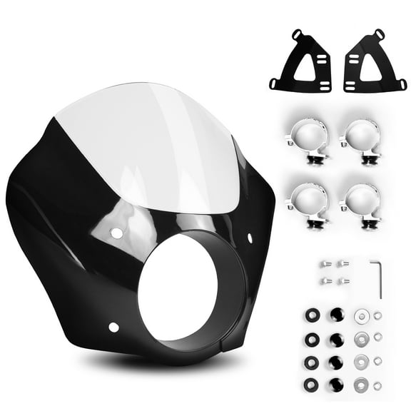 Krator Motorcycle Windshield, Motorcycle Fairing, Wind Deflector, 35mm - 41mm Fork Tubes, Clear, Compatible with Harley Davidson Sportster Nightster XL1200N 2007-2012