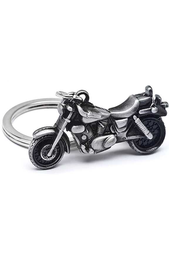 New 3D Motorcycle Cruiser Bike Keychain Key Ring Chain Motor Keyring Gray Metal