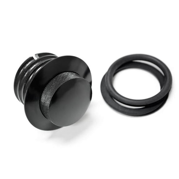 Krator New Flush Black Pop Up Gas Cap Vented Fueltank Fuel Cap Regular Thread (1982-2010) Compatible with Harley Davidson