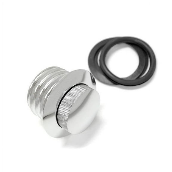 Krator New Flush Chrome Pop Up Gas Cap Vented Compatible with Harley Davidson Fueltank Fuel Cap Regular Thread (1982-2010)