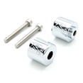 thumbnail image 1 of Krator Silver Bar Ends Logo Hand Grip Handlebar End Caps Compatible with Yamaha YZF R6 2007, 1 of 3