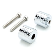 Krator Silver Bar Ends Logo Hand Grip Handbar End Caps متوافق مع Yamaha YZF R6 2012