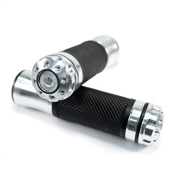 Krator Silver Bullet Motorcycle Handlebar Hand Grips 7/8 Compatible with Honda Silver Wing Trail 70 90 110 125