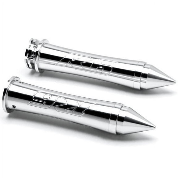 Krator Silver Hand Grips "R6" Logo Spiked Bar Ends Grip Compatible with Yamaha YZF 600 R YZF600R