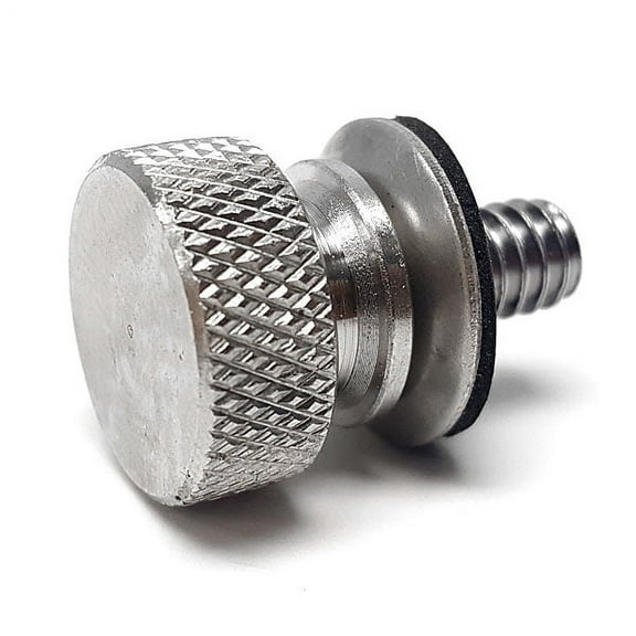 Krator Silver Seat Bolt Screw Knurled Seat Cover Bolt Compatible with Harley Davidson Electra Glide FLHT