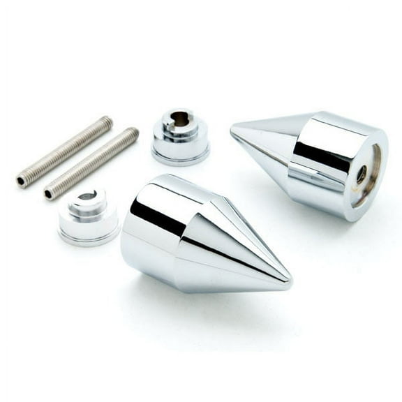 Krator Silver Spike Bar Ends Hand Grip Handlebar End Caps Compatible with Honda CBR 900RR 1993-1999