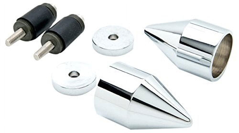 Krator Silver Spiked Bar Ends Weights Sliders Easy Installation HBD027S