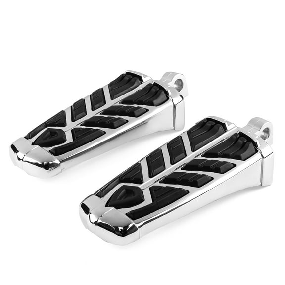 Krator Spear Foot Pegs, Chrome, Foot Control Component, 1 Pair, Compatible with Harley Davidson FXDF Fat Bob 2008-2017