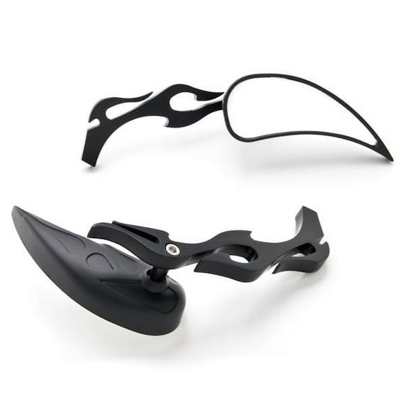 Krator Tear Drop Custom Black Motorcycle Rear Mirrors Compatible with Honda Helix Gyro Express 50 250