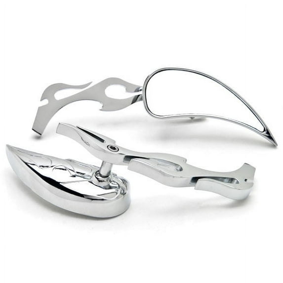 Krator Tear Drop Custom Chrome Motorcycle Rear Mirrors Compatible with Victory Vegas 8-Ball Jackpot Ness Premium