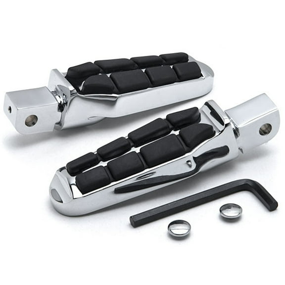 Krator Tombstone Motorcycle Foot Peg Footrests Chrome L&R Compatible with Honda VT1300 Interstate 2010-2013 Rear