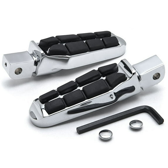 Krator Tombstone Rear Foot Peg Foot Rests Chrome Compatible with Honda / Kawasaki / Suzuki / Yamaha Tombstone Motorcycle Foot Peg Footrests Chrome L&R