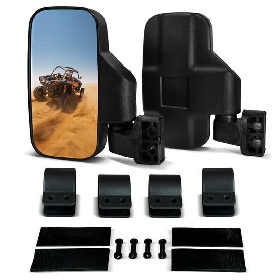 Krator UTV Side Mirrors for 1.75"- 2" Roll Bar Cage, Adjustable UTV Mirrors, Breakaway Design, Side by Side Accessories Compatible with Arctic Cat, Can-Am, Honda, Polaris, Yamaha, & More, 1-Pair