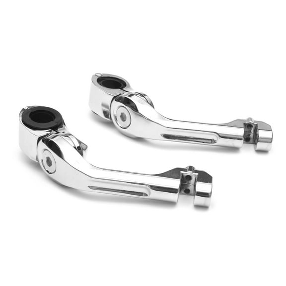 Krator Universal 5" Long Angled Adjustable Highway Foot Peg Mounting Kit Compatible with Harley Davidson FLST Heritage Softail 1986-2017, 1 Pair, Chrome