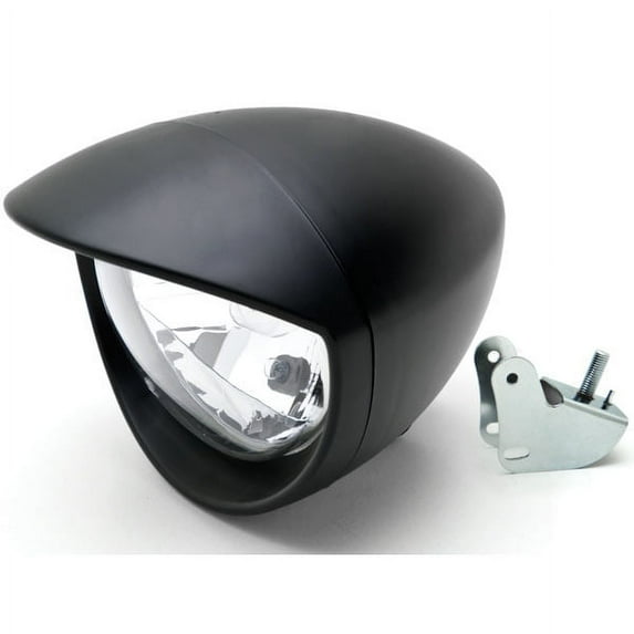 Krator Universal Motorcycle Headlight Lamp Light Black Custom Cruiser Touring Chopper Compatible with any Harley, Honda, Yamaha, Suzuki, Kawasaki, Custom Bike, Cruiser, Choppers