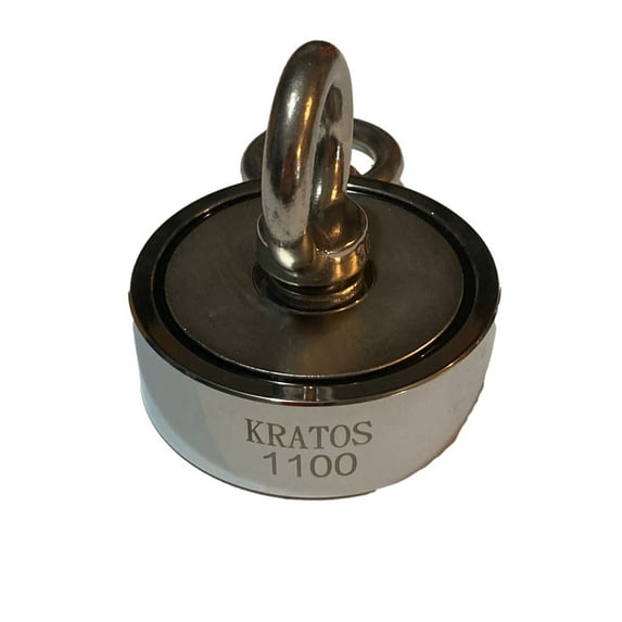Kratos 1100 Double Sided Neodymium Fishing Magnet with Two Eyebolts