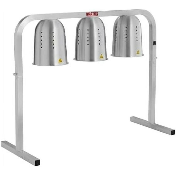 Kratos Bulb Warmer, Three Bulb Heat Lamp, Silver, 120V, 750 Watts, Countertop Electric Food Warmer for Restaurants (31M-005)