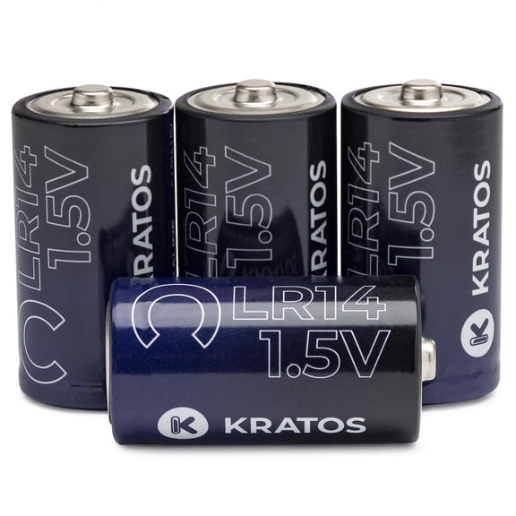 Kratos Power High-Performance Ultra Alkaline C Cell Batteries (4-Pack)