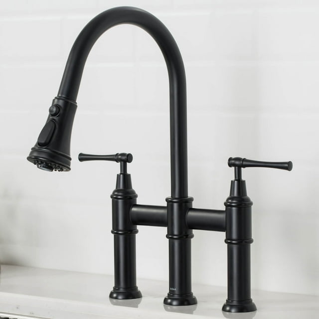 Kraus Allyn™ Transitional Bridge Kitchen Faucet with Pull-Down ...