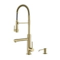thumbnail image 1 of Kraus Artec Pro 2-Function Commercial Style Pre-Rinse Kitchen Faucet with Pull-Down Spring Spout and Pot Filler in Spot Free Antique Champagne Bronze with Soap Dispenser, 1 of 13