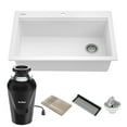 thumbnail image 1 of Kraus Bellucci Workstation 33 in. Drop-In Granite Composite Single Bowl Kitchen Sink in White with Accessories with Waste Guard Continuous Feed Garbage Disposal, 1 of 12