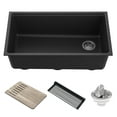 thumbnail image 1 of KRAUS Bellucci 32” in. Undermount Workstation Granite Kitchen Sink in Metallic Black with Accessories, 1 of 7