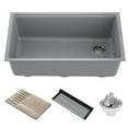 thumbnail image 1 of KRAUS Bellucci 32” in. Undermount Workstation Granite Kitchen Sink in Metallic Gray with Accessories, 1 of 7