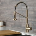 thumbnail image 1 of Kraus Bolden Single Handle 18-Inch Commercial Kitchen Faucet with Soap Dispenser in Spot Free Antique Champagne Bronze Finish, 1 of 11