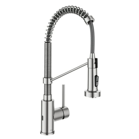 KRAUS Bolden Touchless Sensor Commercial Style 2-Function Single Handle Pull Down Kitchen Faucet in Spot-Free Stainless Steel