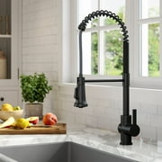 Kraus Britt Commercial Style Pull-Down Single Handle Kitchen Faucet in Matte Black