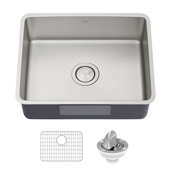 KRAUS Dex 21” Undermount 16 Gauge Stainless Steel Single Bowl Kitchen Sink