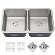 KRAUS Dex 33  Undermount 16 Gauge Stainless Steel Double Bowl Kitchen Sink