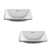 Kraus Elavo 21-inch Rectangular Undermount White Porcelain Ceramic Bathroom Sink with Overflow (2-Pack)