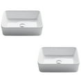 thumbnail image 1 of Kraus Elavo Modern Rectangular Vessel White Porcelain Ceramic Bathroom Sink, 19 inch (2-Pack), 1 of 7