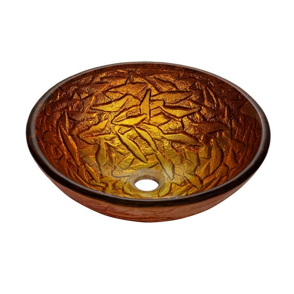 Kraus GV-392-19mm Above Mount Blaze Smooth Interior Round Glass Vessel Sink