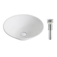 thumbnail image 1 of Kraus KCV-143-CH Elavo Round Vessel 1 Bowl Sink with Pop-Up Drain White/Chrome, 1 of 2