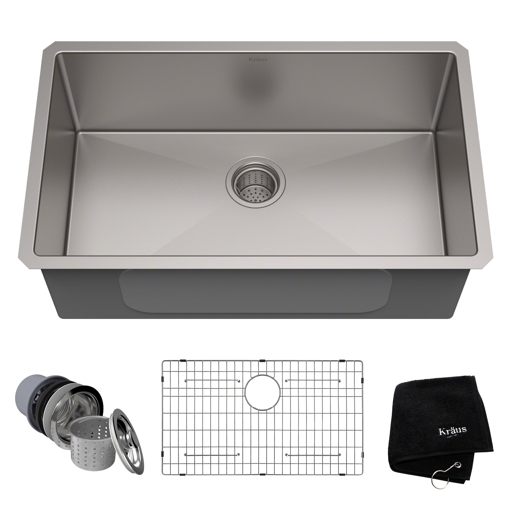 30-Inch Satin Stainless Steel Undermount Single Bowl Kitchen Sink