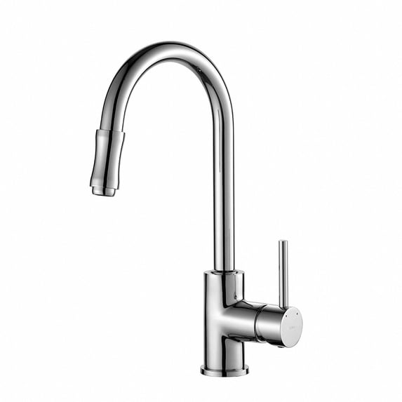 Kraus KPF-1622CH 15'' Chrome Solid Brass Deck Mount Pull Out Kitchen Faucet