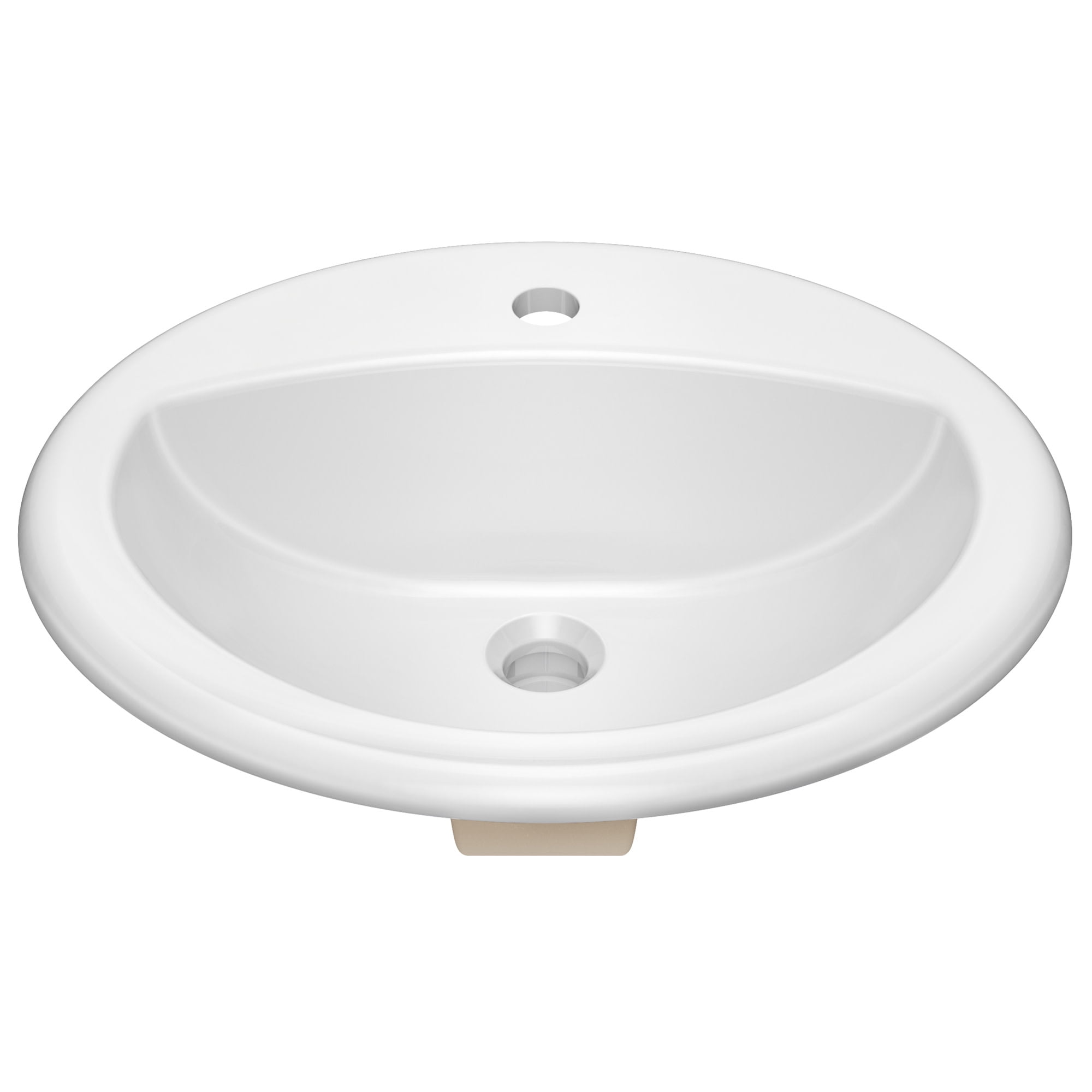 Elavo White Oval Ceramic Drop-In Bathroom Sink with Overflow