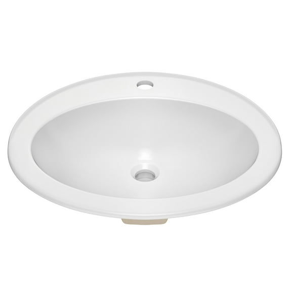 Kraus Kct-101 Elavo 22" Oval Vitreous China Drop In Bathroom Sink - White