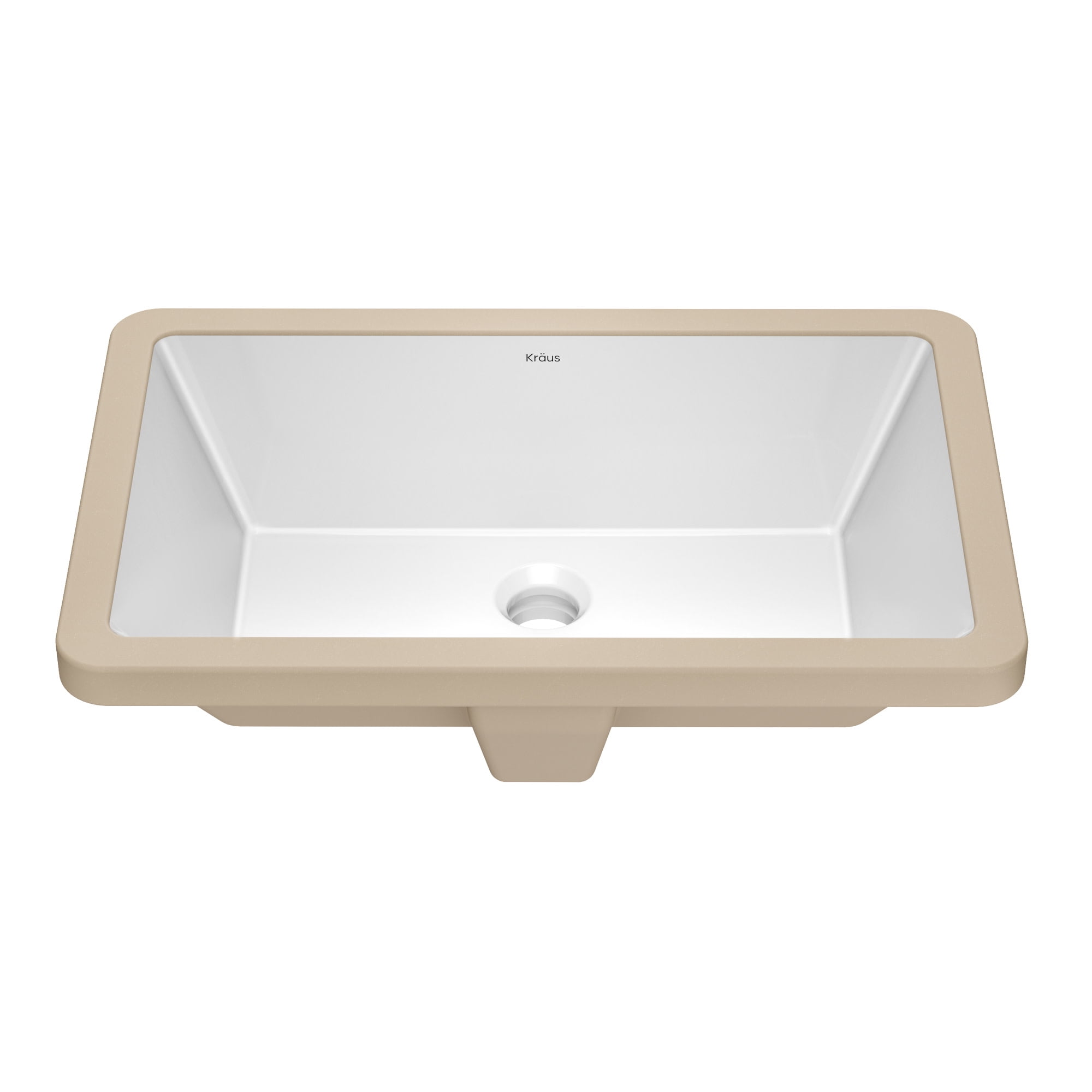 Elavo 21-Inch White Rectangular Ceramic Undermount Bathroom Sink