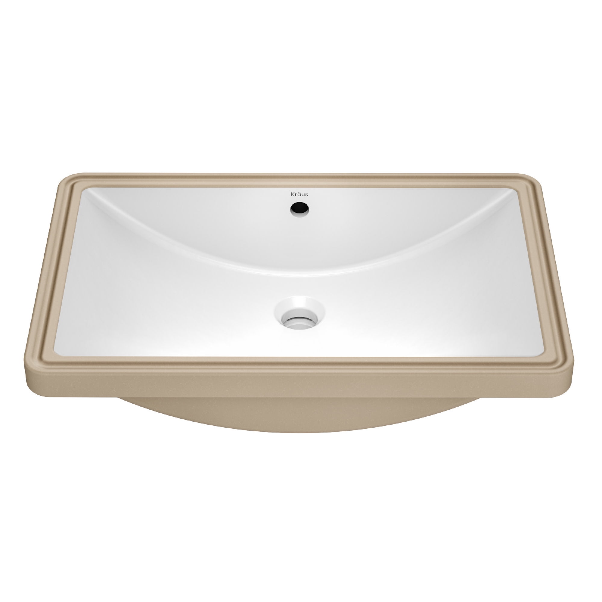 Elavo 23" White Ceramic Rectangular Undermount Bathroom Sink