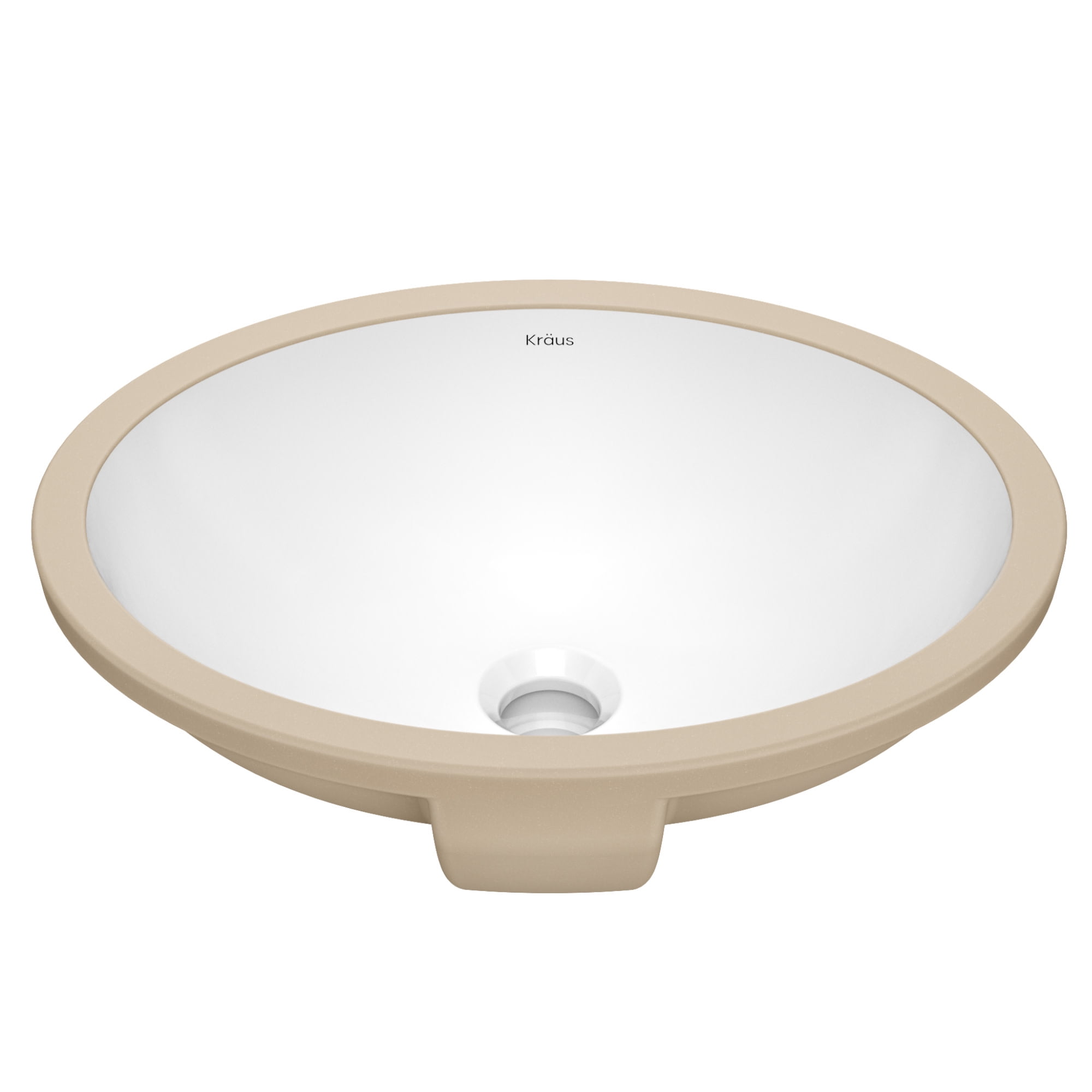Elavo White Oval Ceramic Undermount Bathroom Sink with Overflow