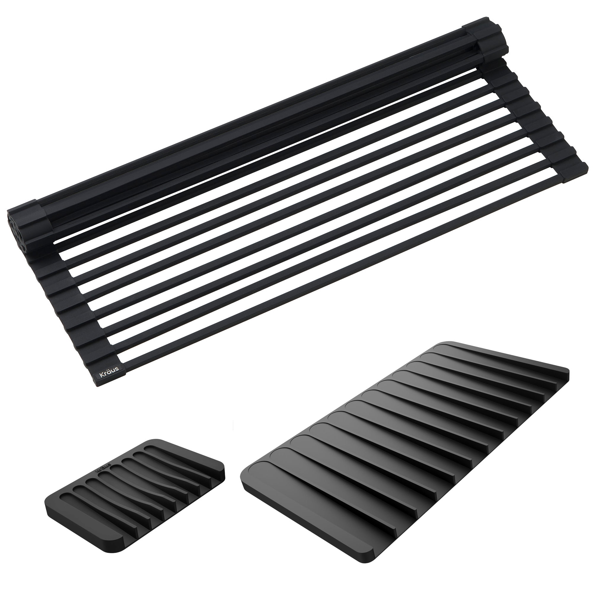 Kraus KDM-KRM-10BL Roll Up Dish Drying Rack - Black
