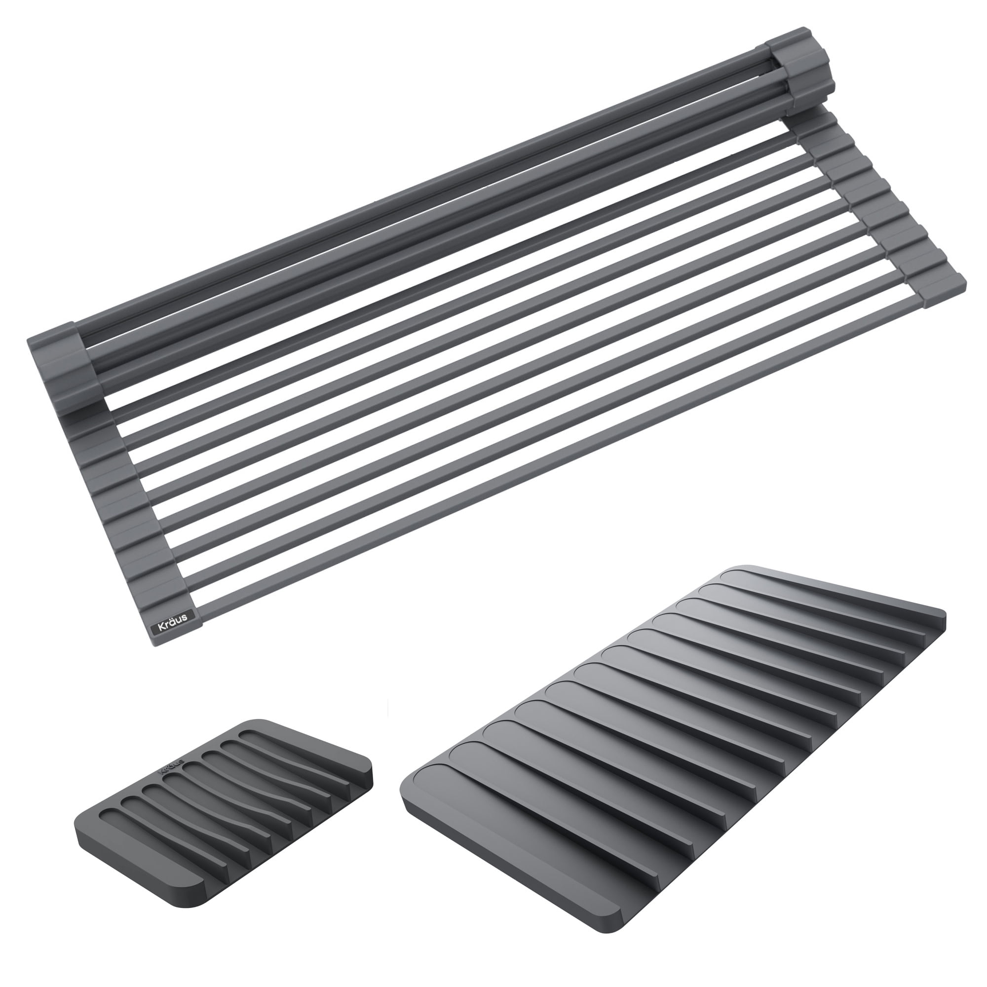 Kraus KDM-KRM-10DG Roll Up Dish Drying Rack - Grey