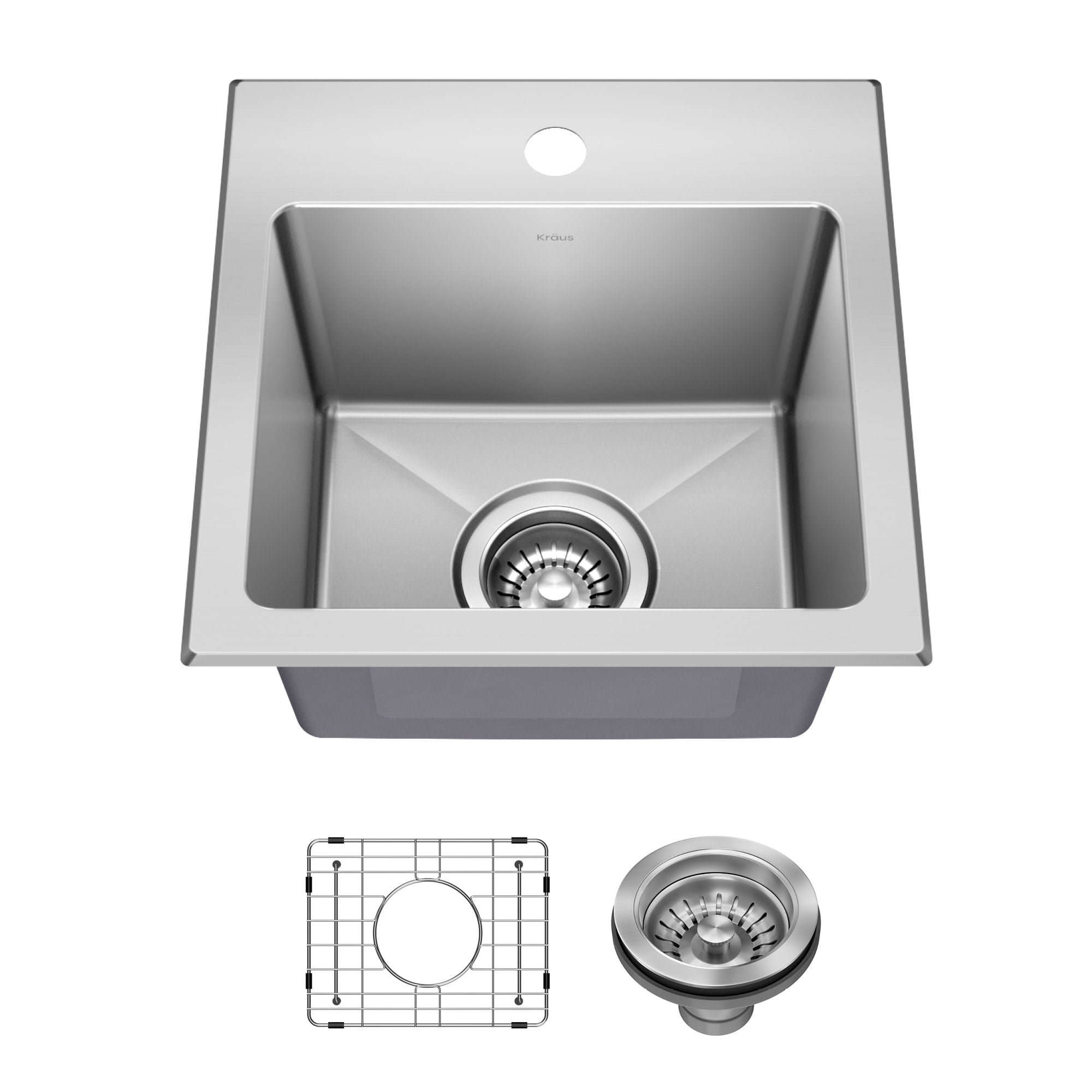 Fairlane 15-inch Stainless Steel Drop-In Single Bowl Kitchen Sink