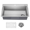 thumbnail image 1 of KRAUS Fairlane 33” Drop In / Top Mount Single Bowl 18-Gauge Stainless Steel Kitchen Sink, 1 of 7